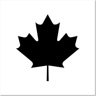 Image: Canada maple leaf (black) Posters and Art